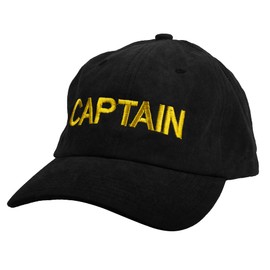 TOP HEADWEAR Captain Embroidered Adjustable Cap - Black