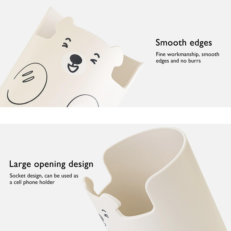Aipeeo Pen Holder, Pencil Holder, Pen Holder, Round Bear Shape,
