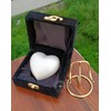 White Cremation Urn for Ashes Keepsake Heart Urn with Black