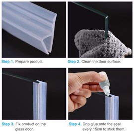 sourcing map Trim Seal, PVC U-Seal Channel Edge Protection Film for 2 Metres / 6.56 ft Length 0.51 Inches Height Transparent