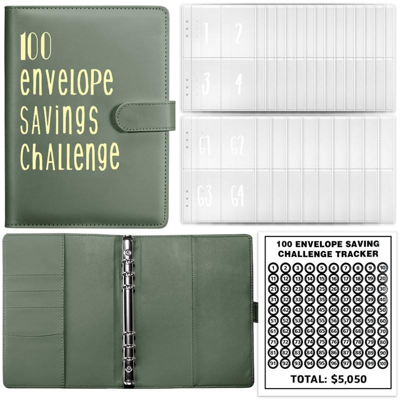 100 Envelopes Money Saving Challenge, Money Saving Planner Cash Envelope