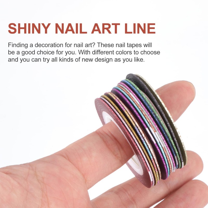 FRCOLOR 14 Rolls Nail Art Line Pen Dispenser Strips Stickers
