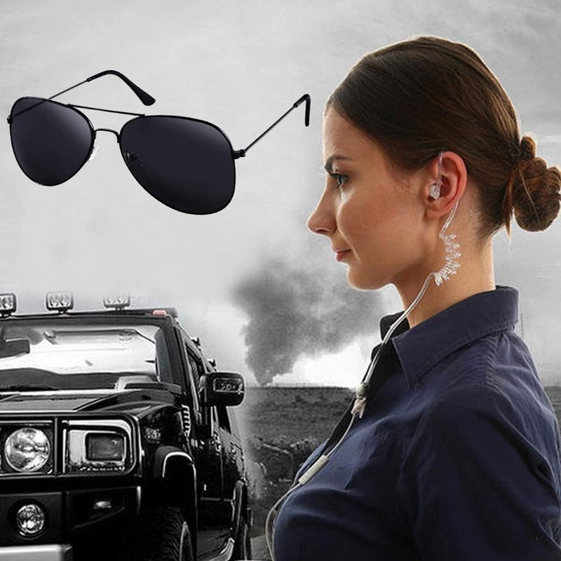 Twdrer 2-Piece Spy Agent Costume Set with Earpiece & Sunglasses,