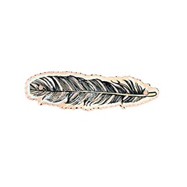 Women’s Artisan Handcrafted Feather Hair Clips-Copper French Barrette with silver backing Native Flight Feather Hair Barrette No Slip Grip decorative hair accessories