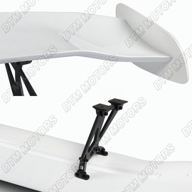 DTM Universal 57" TYPE-2 Painted White ABS GT Trunk Adjustable Bracket Spoiler Wing
