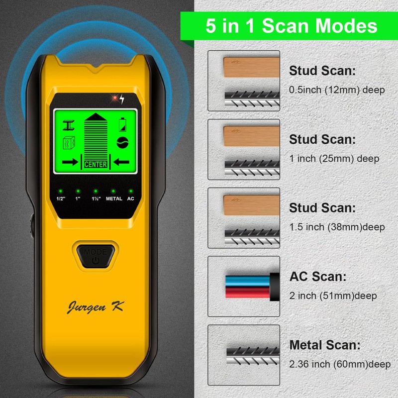Stud Finder Wall Scanner, 5 in 1 Multifunction Stud Locator