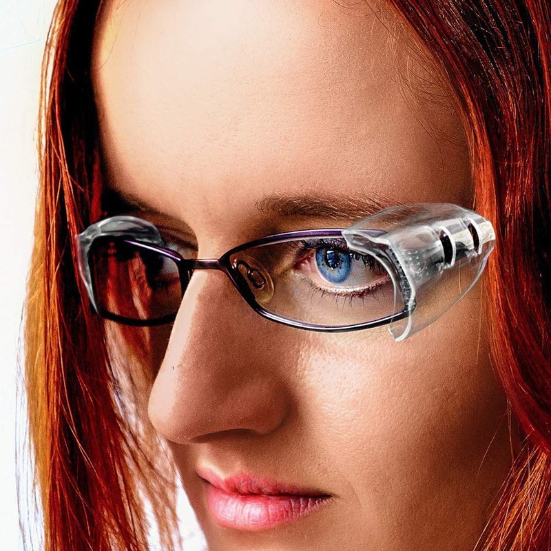 2 Pairs Safety Glasses Side Shields, Flexible Clear Anti-Slip On