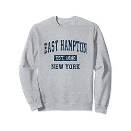 East Hampton New York NY Vintage Sports Design Navy Print Sweatshirt