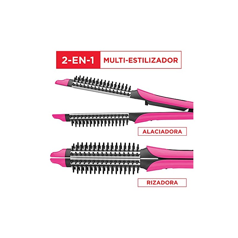 Revlon Alaciadora Multiestilizadora 2 en 1, Rosa