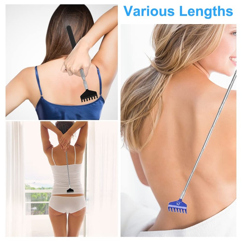 Stainless Steel Back Scratcher Massager Metal Compact Extendable 5 Section