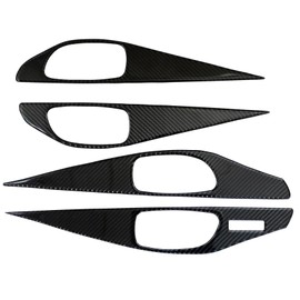 FZJDSD 4PCS Carbon Fiber Look Interior Door Panel Cover Trim Compatible with Infiniti Q50 2014 2015 2016 2017 2018 2019