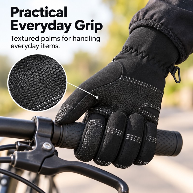 Winter Thermal Touchscreen Gloves with Soft Fleece Lining, Non-Slip Grip