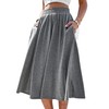 SOFIA'S CHOICE Women's High Elastic Waist Midi Skirt with Pocket