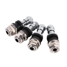 Keenso 4Pcs Rueda sin cámara del coche Vástago de la válvula del neumático Perno de metal en alta presión Montaje empotrado Monitor de presión de los neumáticos traseros Tapa de la válvula