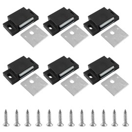 Litoexpe 12 PCS Magnetic Door Catch Black, Heavy Duty Single Magnetic Catch 15lb Cabinet Magnetic Catch with Screws, Magnetic Catch for Cupboard Kitchen Bathroom Closet Closures Cabinet