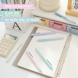 Aisibeiger Gel Pens Black Ink Fine Point 0.5mm Retractable Cute Pen for Smooth Writing School Office Supplies (Silver 12-count)