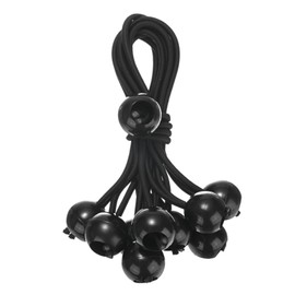 M METERXITY 10-Pack Ball Bungee Cords, 6 Inch High Elastic Canopy Tarp Tie Down Bungee Balls for Camping/Tent/Cargo Holding Wire Hoses/Patio Umbrellas/Shelter [Black]