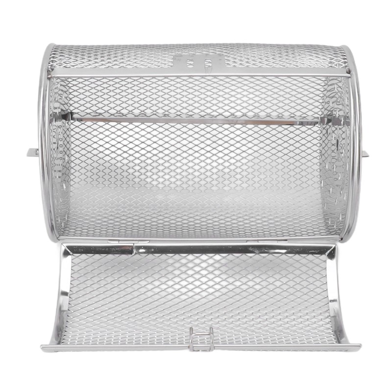 Rolling Grilling Basket Stainless Steel Grill Cage Round Stainless Steel