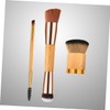 Ipetboom 3pcs Bamboo Handle Nylon Bristles Powder Brush for Cosmetics