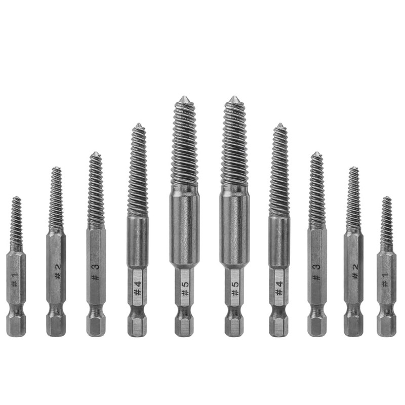 Eyech 10Pcs Broken Screw Extractor Set, Stripped Screw Extractor Drill