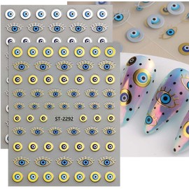 6 Sheets Gold Star Sun Nails Stickers Decals Eye Design Nails Art Stickers Self-Adhesive Snake Moon Nail Art Decals for Women DIY Nail Decorations