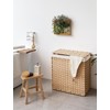 StorageWorks 110L Wicker Laundry Hamper with Lid, 2 Section Wicker
