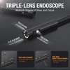 Triple Lens Borescope Inspection Camera, Teslong Professional Endoscope with Light,