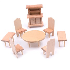 CENPEK Dollhouse Furniture 1:12 Scale Dollhouse Wooden Furniture Miniature Set Dollhouse Accessories Furniture Model Dining Room