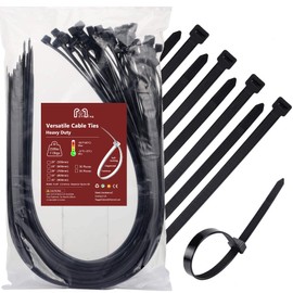 Long Cable Ties 500mm 20 Inch Zip Ties Heavy Duty 12.4mm Strong Wire Ties Zip Tie Wraps 50cm Plastic Ties for Gardening, Cable Managment 30Pcs Large Cable Tie Black