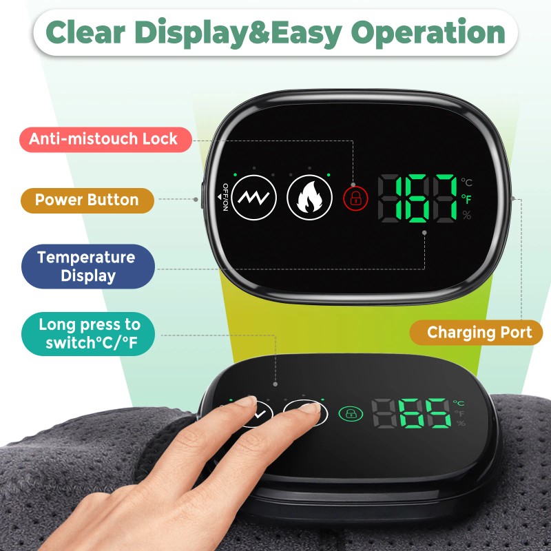 US Cordless Electric Vibration Shoulder Massager with Heat Shoulder Brace