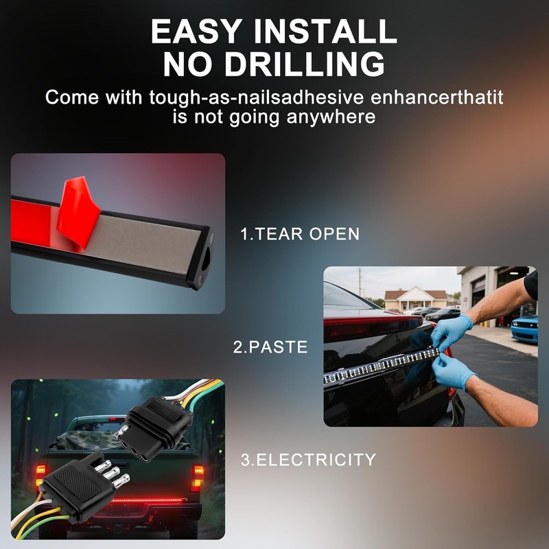 48" Tailgate Light Bar - 324 LED Triple Row Strip
