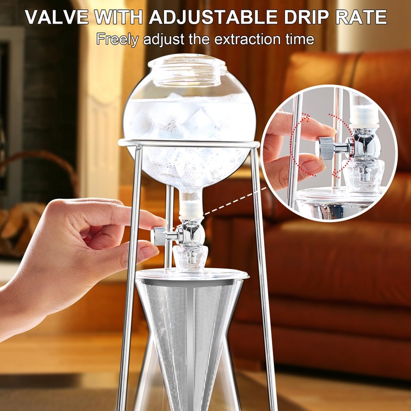 PARACITY Cold Brew Coffee Maker, Iced Coffee Maker in Stainless