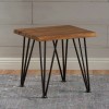 GDFStudio Avy Rustic Industrial Acacia Wood Side Table with Metal