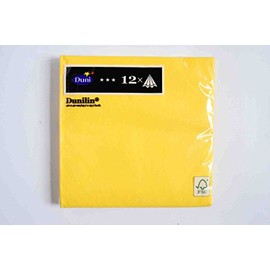 Duni Dunilin Poetry Napkins Plain Yellow 40 x 40 cm Pack of 12