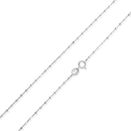 SEA OF ICE Sterling Silver 1mm Diamond-Cut Alternate Bead Rolo Chain Necklace, Size 24"