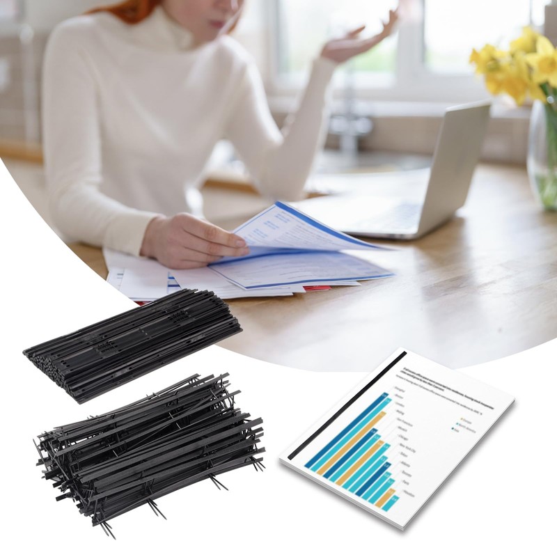Kcgani 100 Packs Binding Spines, Reclosable 11'' Long 1.7" Depth