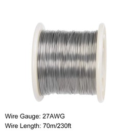sourcing map 0.35 mm AWG27 Heating Resistance Wire Nichrome Cable for Heating Elements 230 ft de