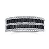Pave Cubic Zirconia Two Tone Wide 4 Row Stripe AAA