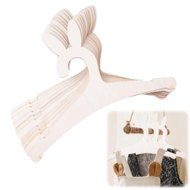 MOROBOR Wooden Hanger, 10pcs Cute Rabbit Hangers 9inch Nursery Closet Hooks Natural Shirt Dress Coat Hangers for Shower Crate Closet Clothing Storage