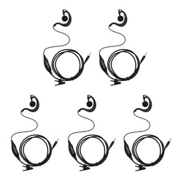 GoodQbuy G Shape Clip-Ear walkie Talkie Headset Earpiece with PTT is Compatible with Cobra Walkie Talkie MT200 MT525 MT550 PR375 PR385 CX105 CX112 CXT145 CXT235 CXT345 CXT545 CXR925 1-pin (5 Pack)