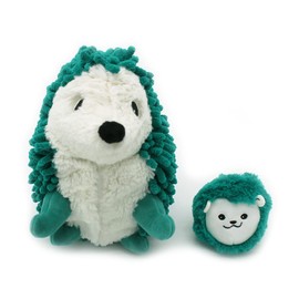 Les Déglingos PTIPOTOS by PIKTOU Herisson Mama/Baby Green Soft Plush Toy Baby Gift Idea 21 cm