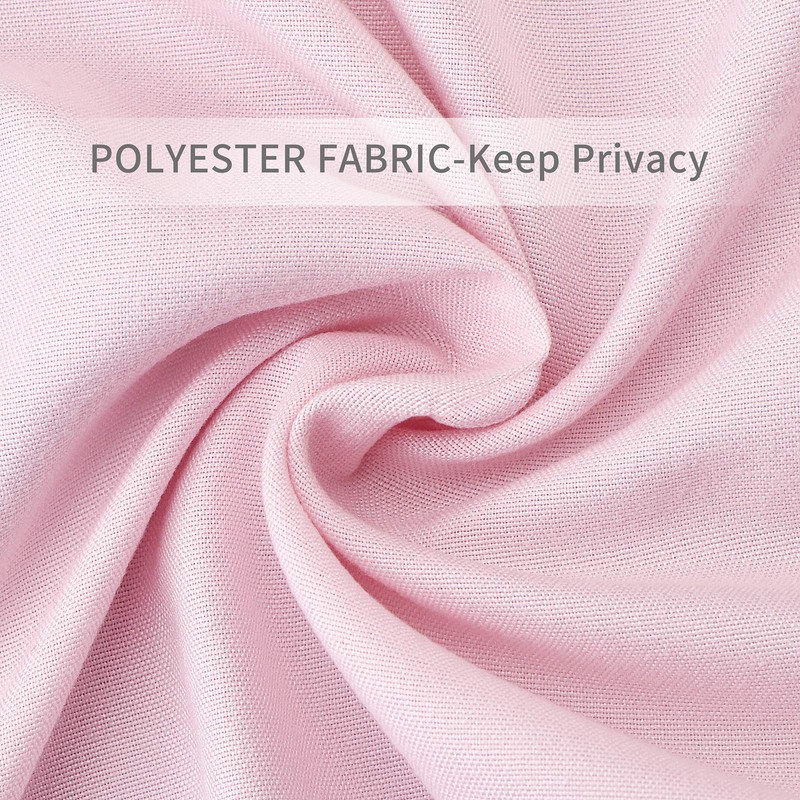 Volens Pink Ruffle Shower Curtain Farmhouse/Rustic Fabric Cloth Shower Curtains