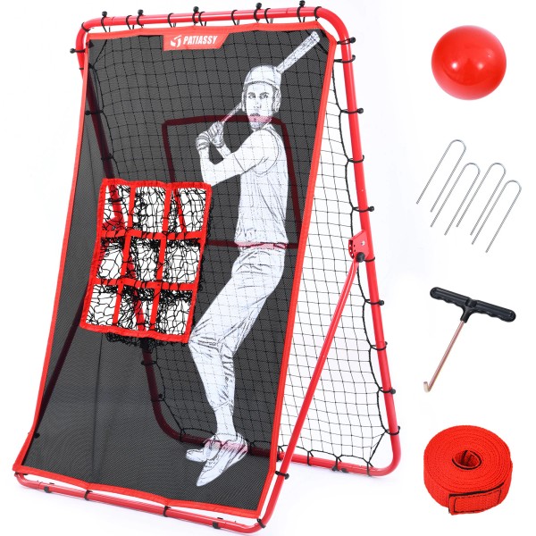 Patiassy Baseball and Softball Rebounder Net Pitching & Fielding Training
