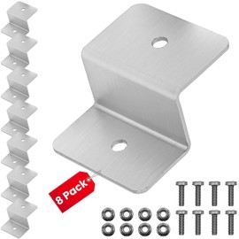 8 Pack Aluminum Z Angle Solar Panel Mount Bracket with Mounting Screws Z Holder Solar Panel Mounting Bracket for Caravan Van Boat Mounting Photovoltaic Panel Roof