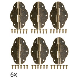 FUXXER® 6x Classic Metal Hinges Antique Iron Design Furniture 56x42mm Bronze