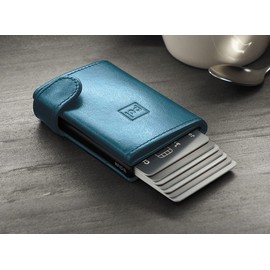 PULARYS Mini Wallet OXFORD - Credit Card Holder Made of Italian Leather - RFID blocking - Space for Cash and Coins - Up to 9 Cards - For Men and Women - Fashionable Colors