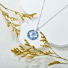 SHINYKEND Blue Opal Turtle Necklace, 925 Sterling Silver Sea Turtle
