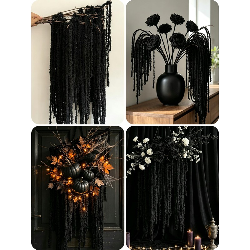 4 PCS Black Artificial Yarn Amaranthus for Decor