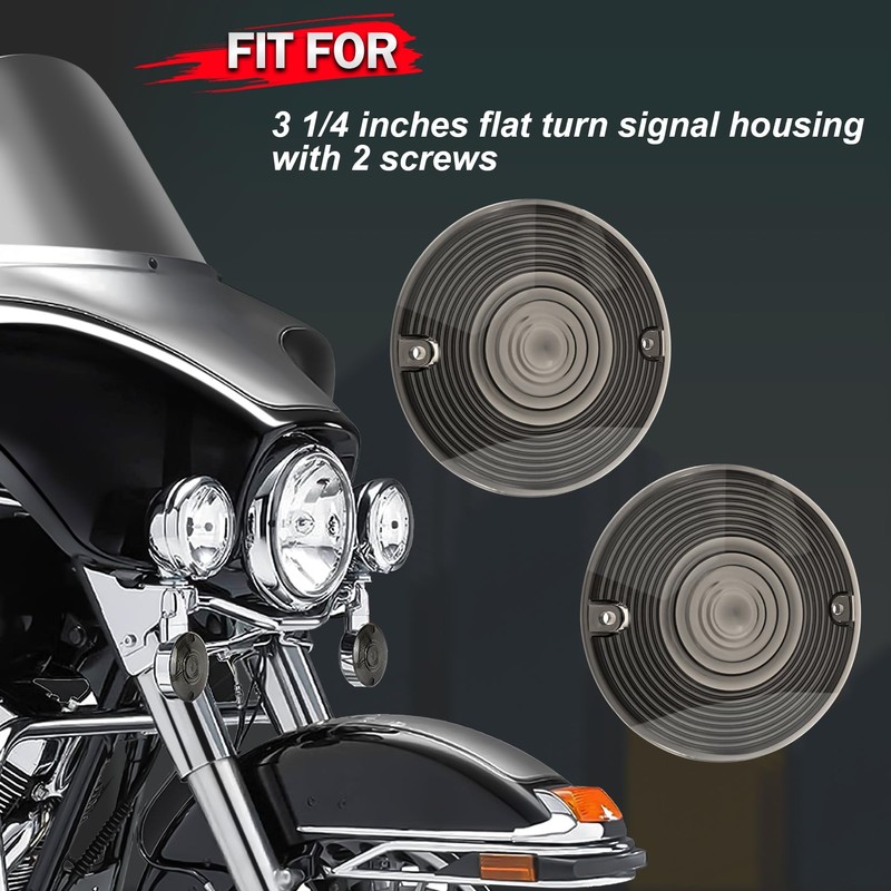 Benlari 3 1/4inch Smoke Turn Signal Light Lens Cover Anti-scratch