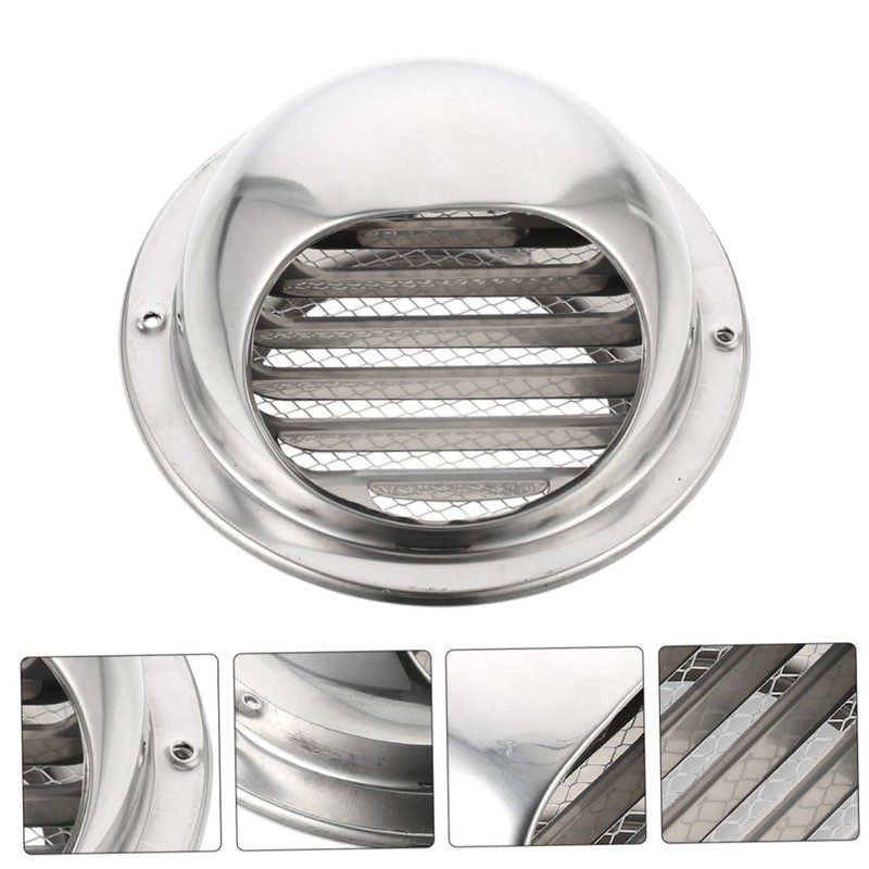 WHAMVOX Round Stainless Steel Vent Cover Windproof Louver Grille for